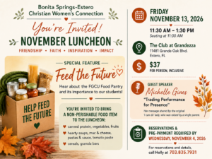 Flyer for the Bonita Springs-Estero Christian Women’s Connection November luncheon